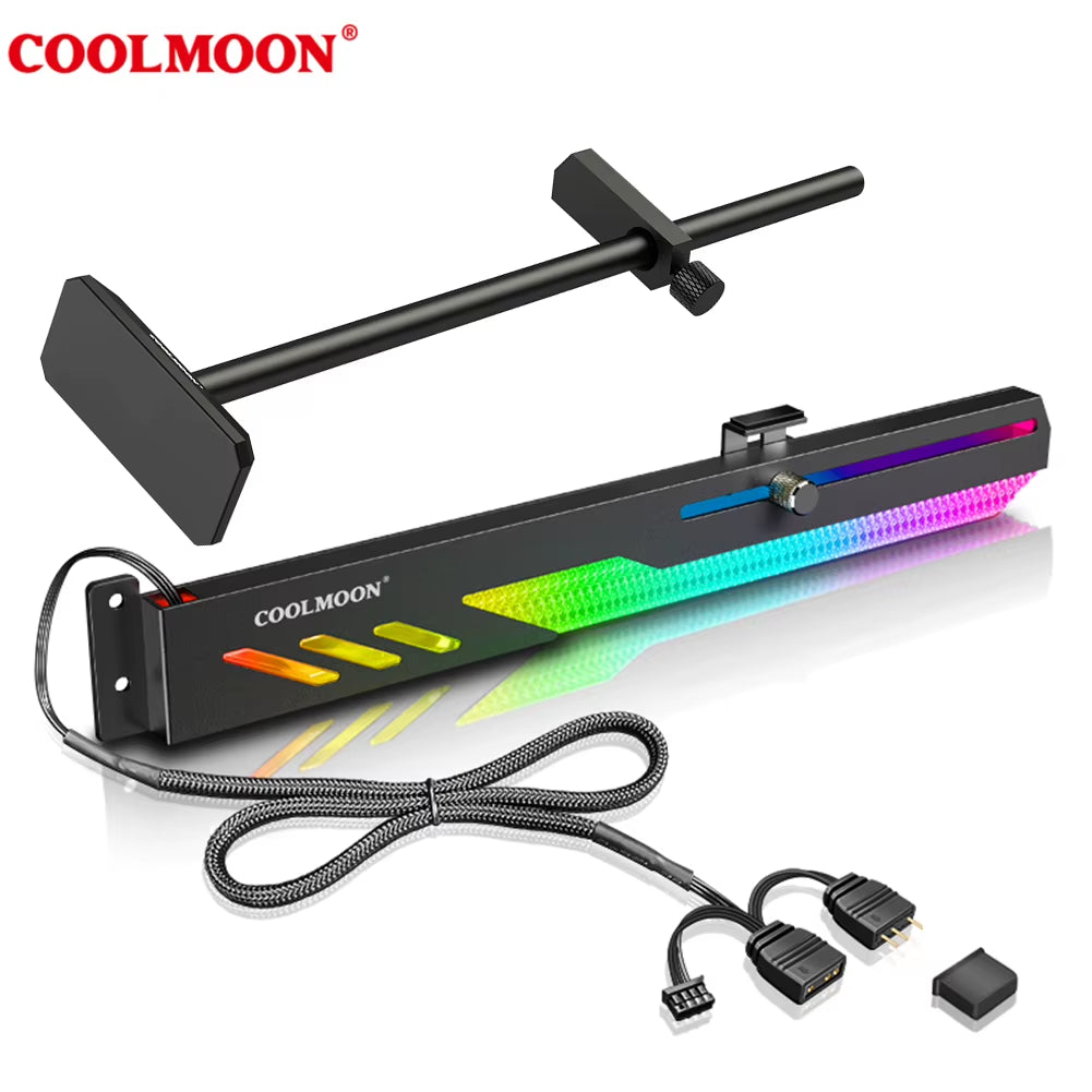Customized Video Card Stand PC Accessory Kit with ARGB Horizontal GPU Holder Desktop PC Case Cooling DIY Accessories